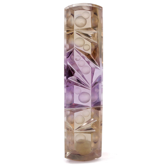 Nick Alexander fantasy cut Ametrine on white background