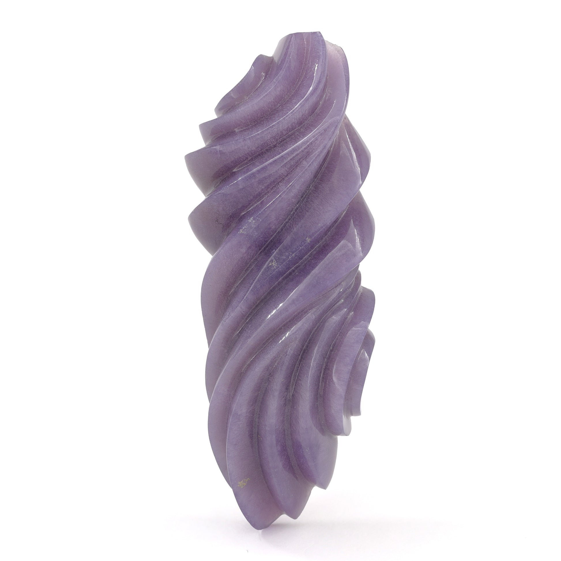 Nick Alexander arizona purple chalcedony carving on white background