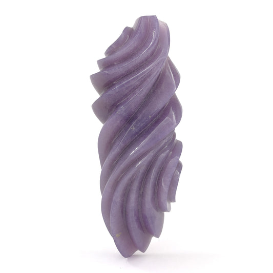 Nick Alexander arizona purple chalcedony carving on white background