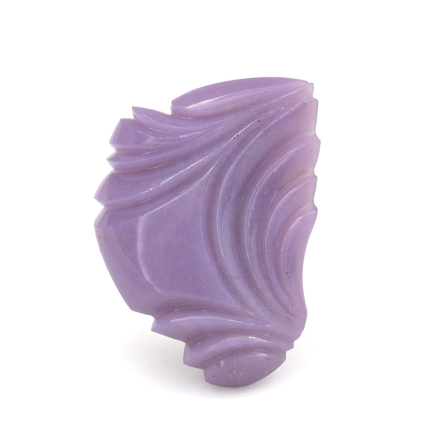 Arizona Purple Chalcedony on white background carved by Nick Alexander