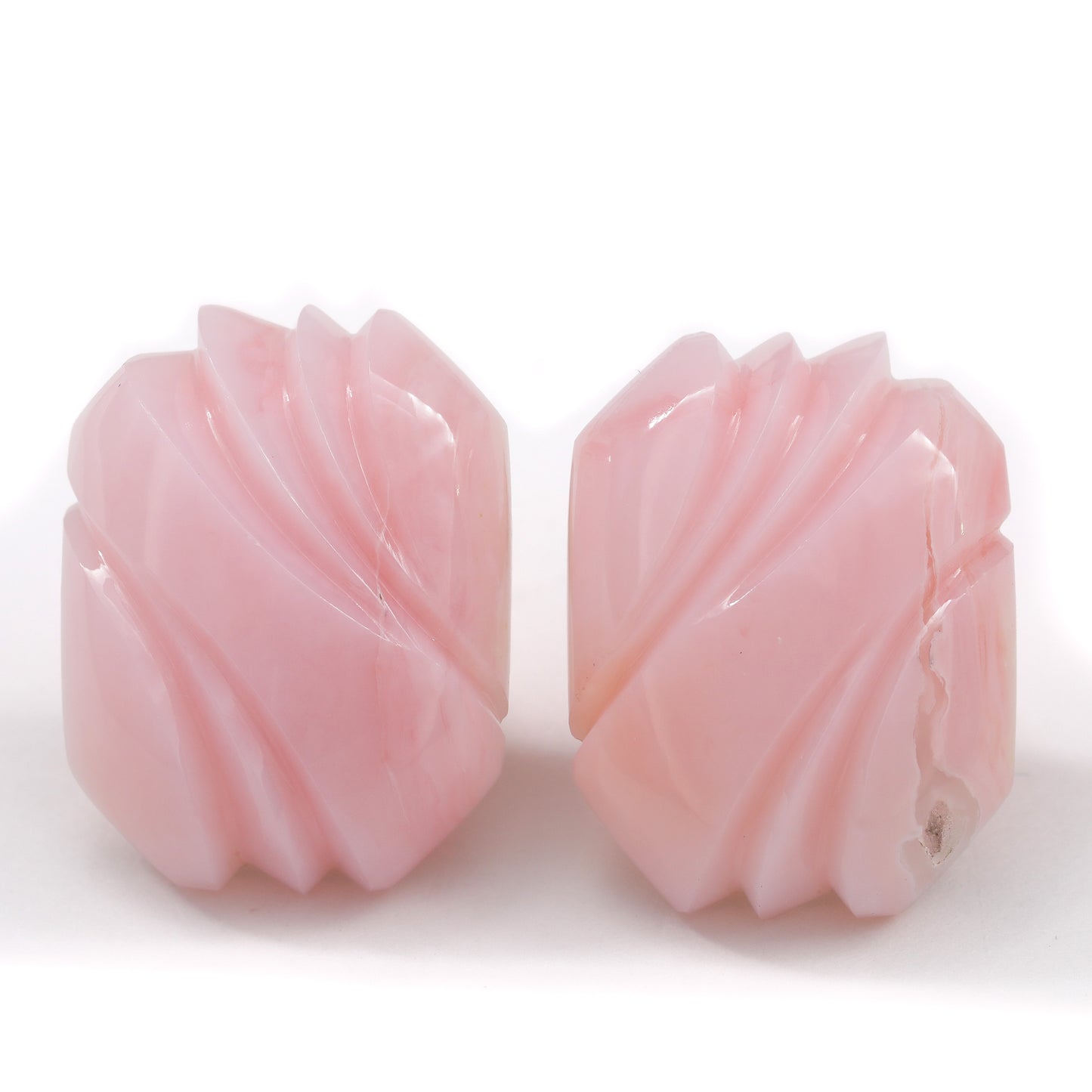 Pink Opal Earrings - 25.60cts