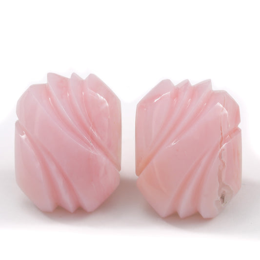 Pink Opal Earrings - 25.60cts